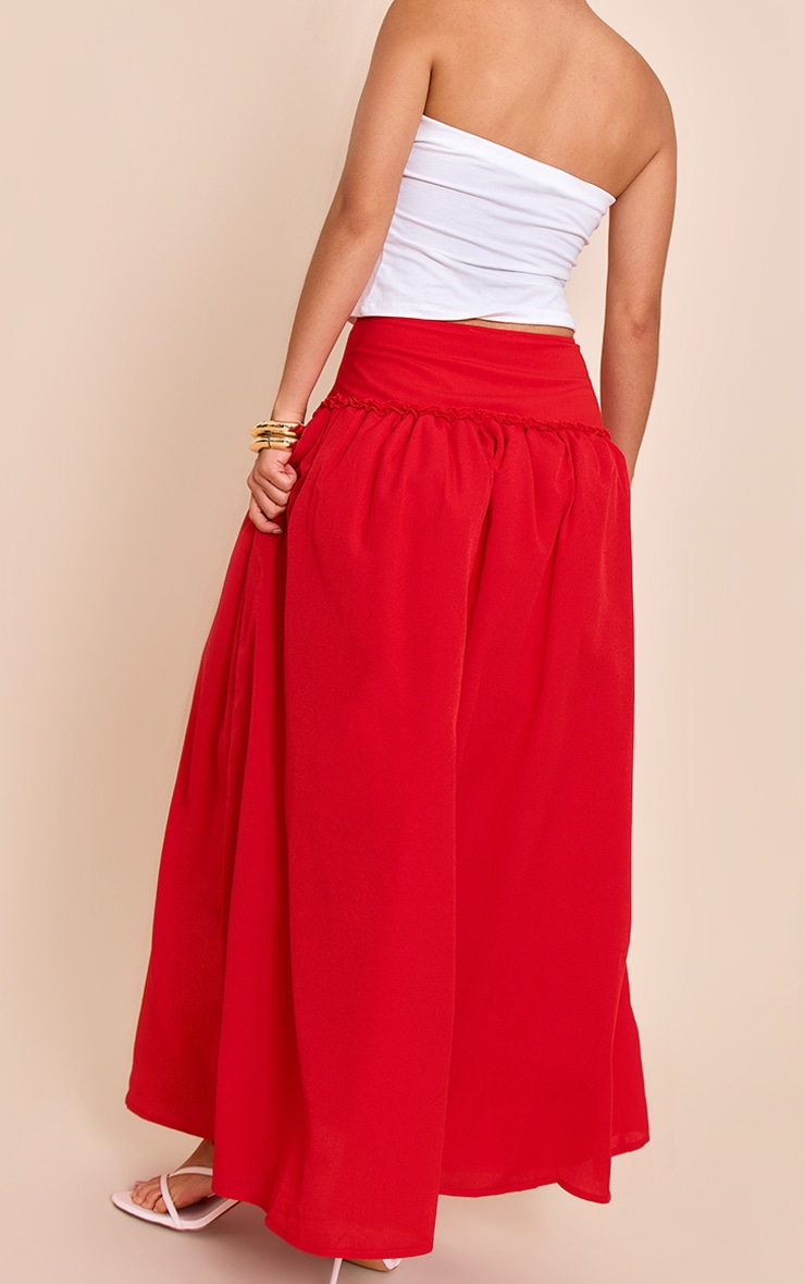 Jupe longue volumineuse rouge image 3