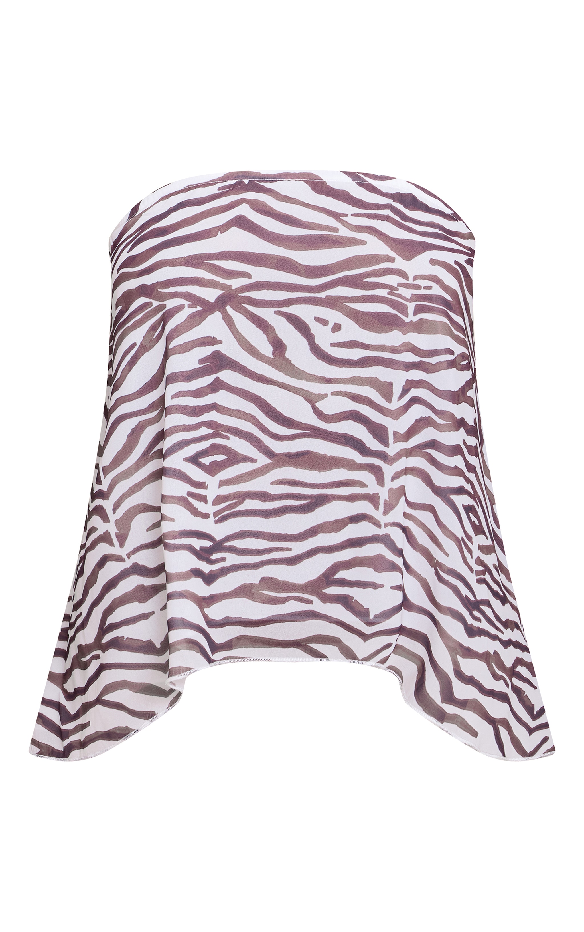 Monochrome Zebra Print Chiffon Floaty Bandeau Top image 5