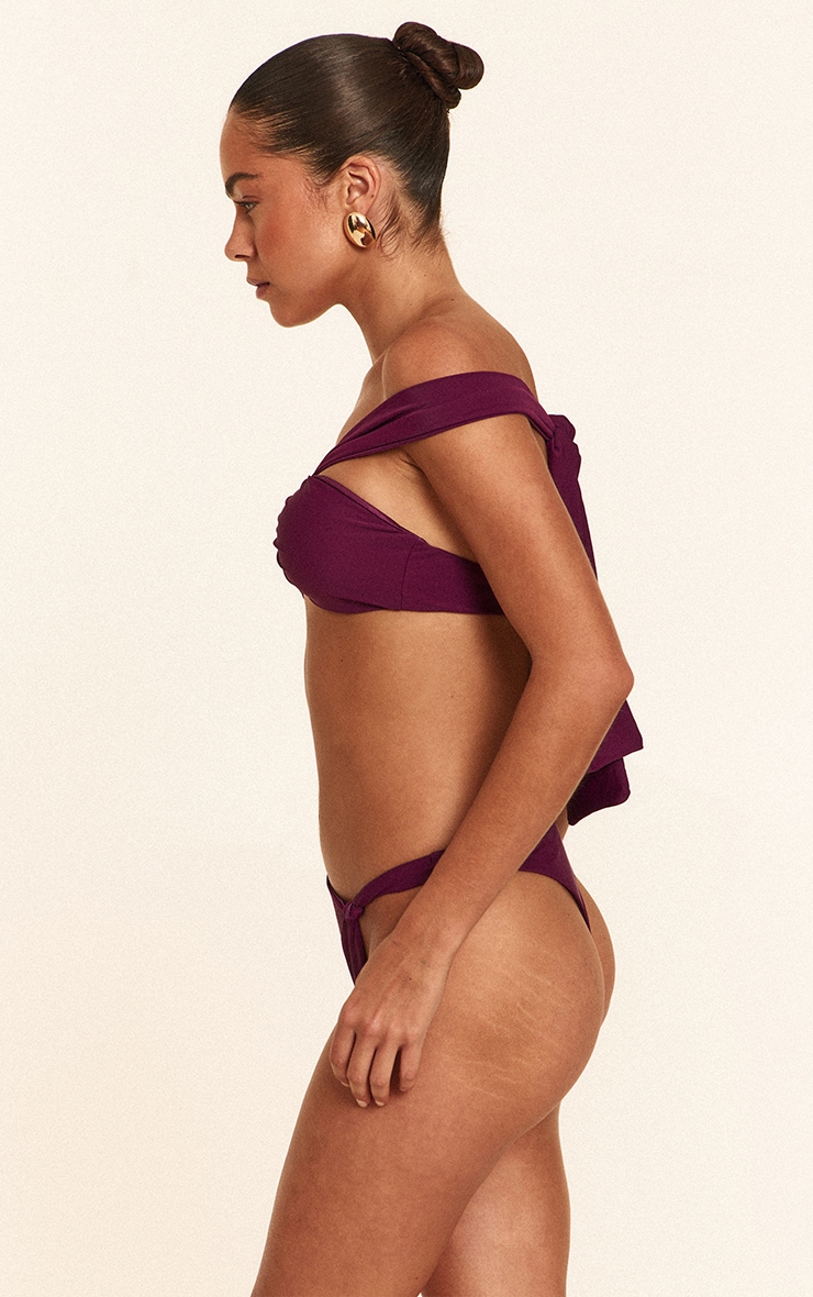 Purple Bardot Strap Bikini Top image 3