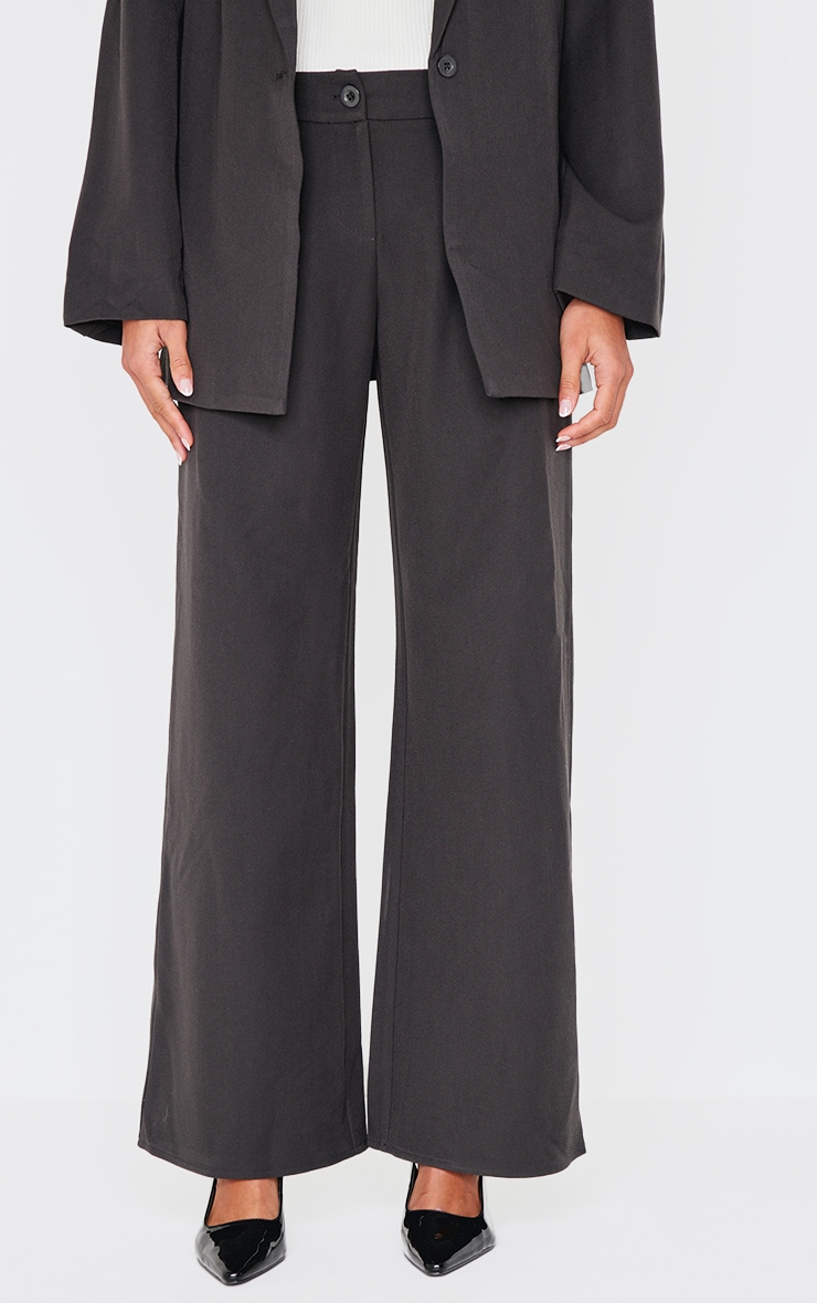 Charcoal Premium Woven Tailored Wide Leg Pants image 2