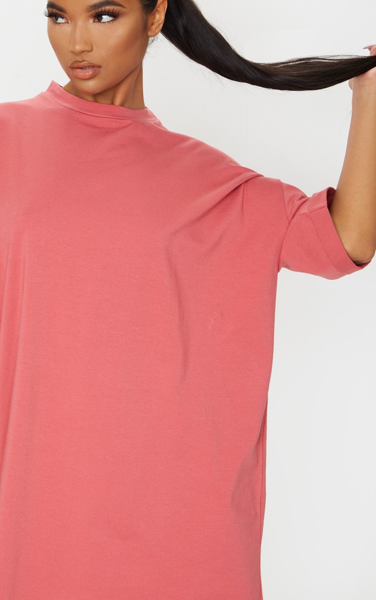 Washed Red Boyfriend T Shirt Dress PrettyLittleThing