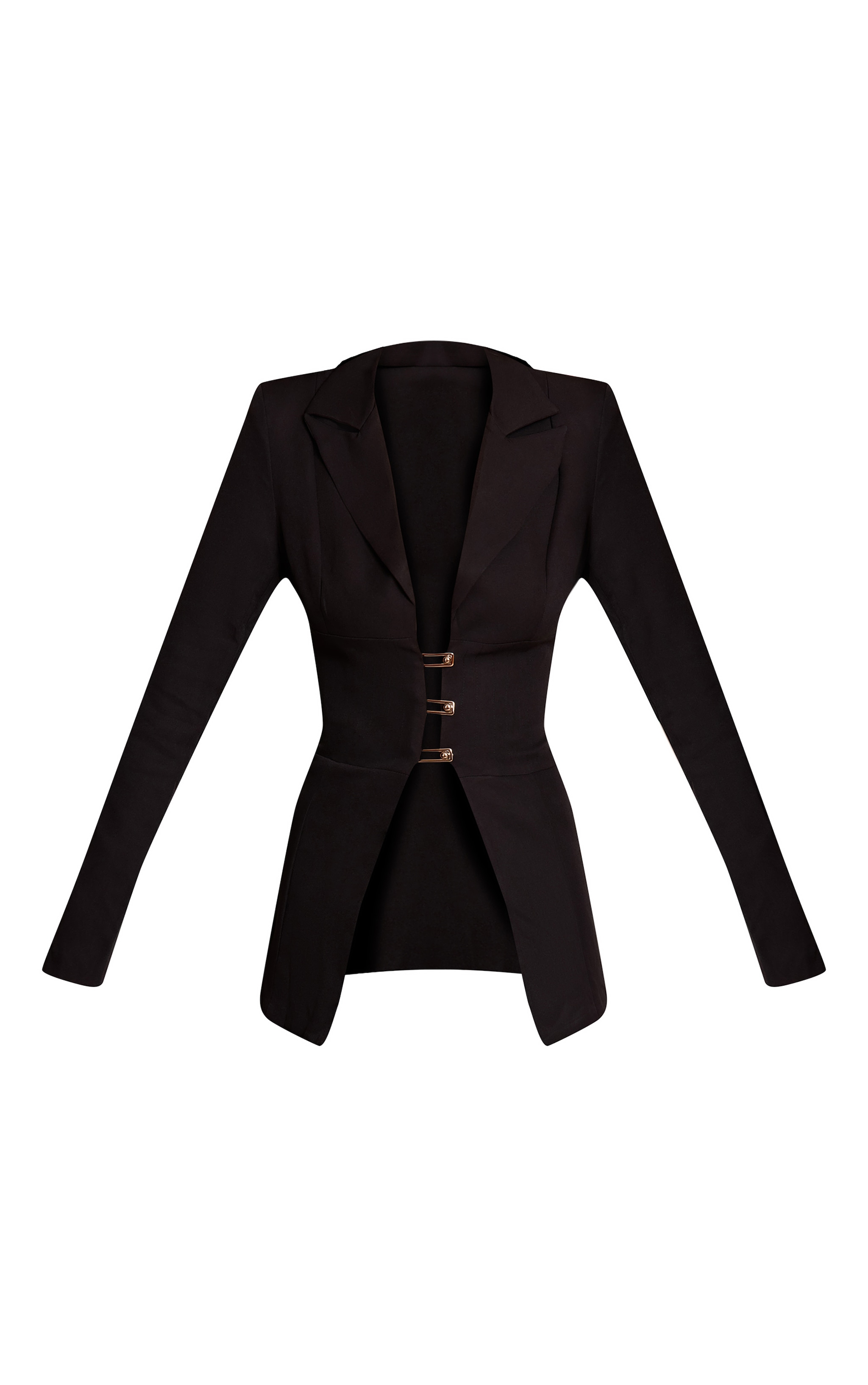 Black Fitted Lace Up Back Blazer image 5