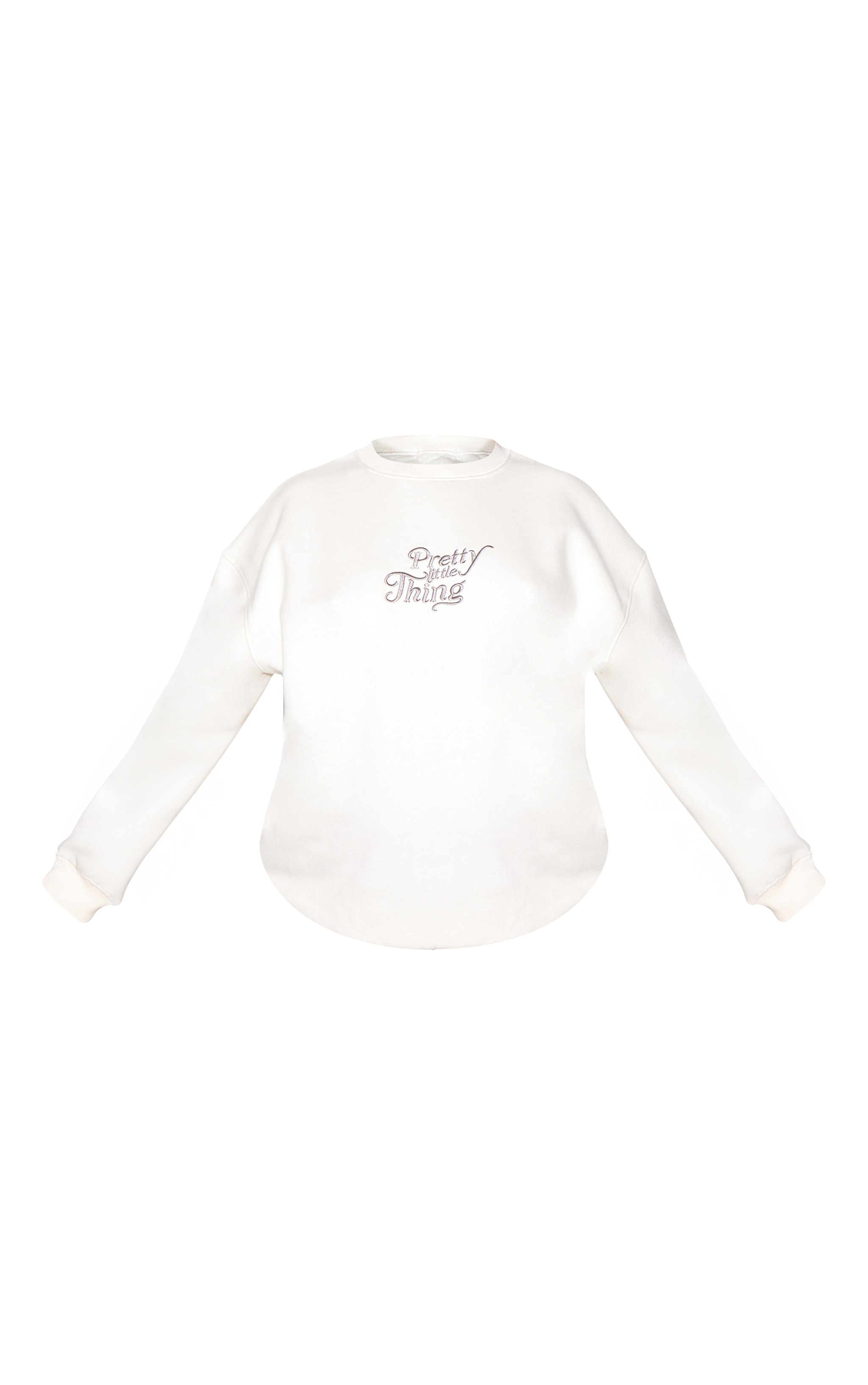 PRETTYLITTLETHING Maternité Sweat de grossesse oversize crème brodé image 5