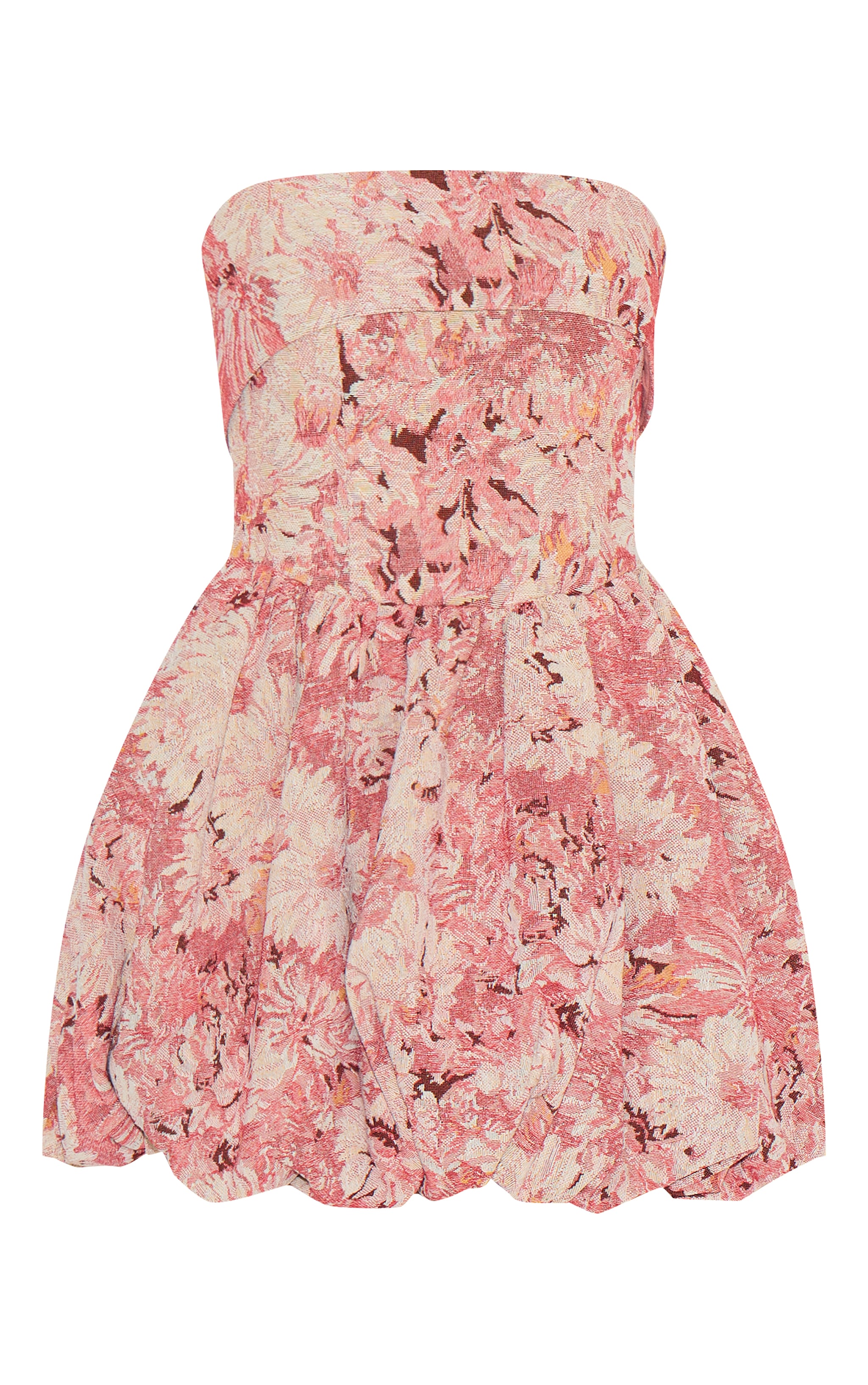 Robe bustier très bouffante rose imprimé tapisserie fleurie image 5