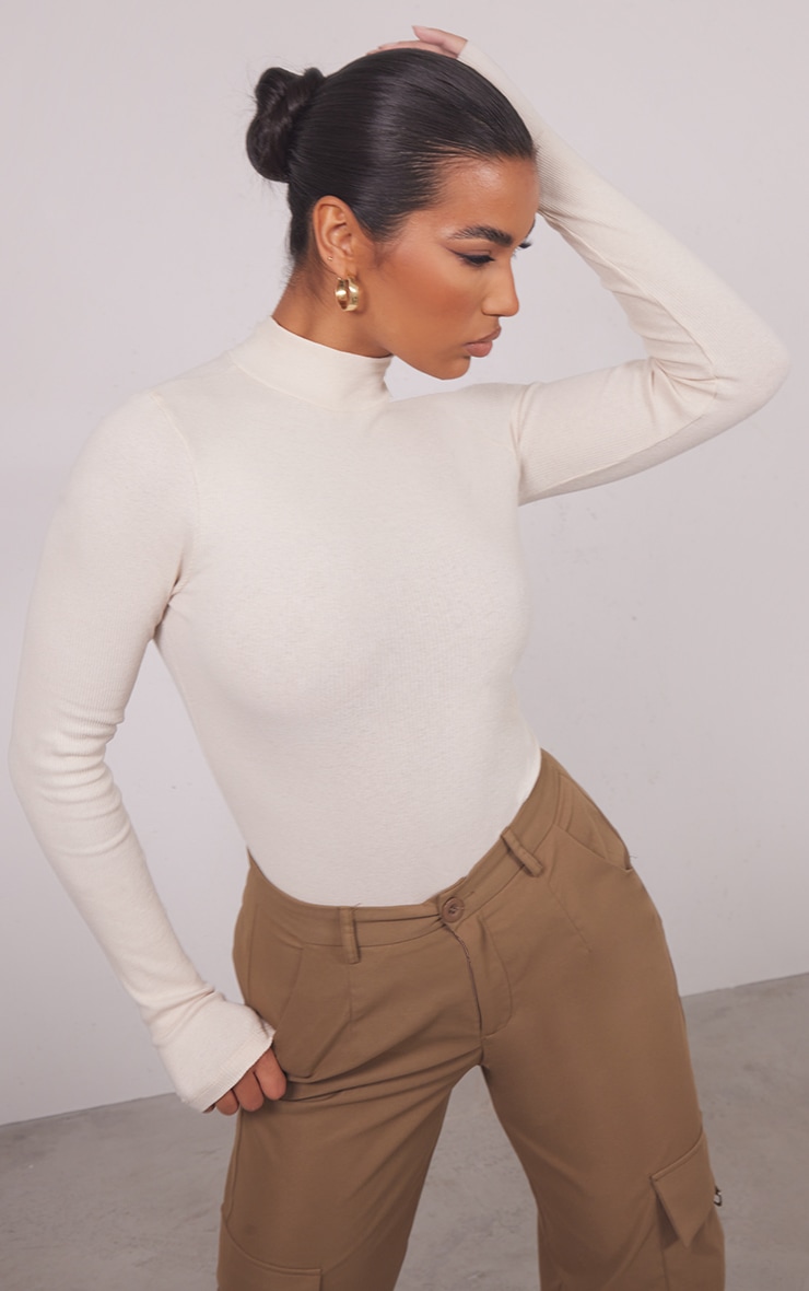 Stone Rib High Neck Long Sleeve Bodysuit image 4