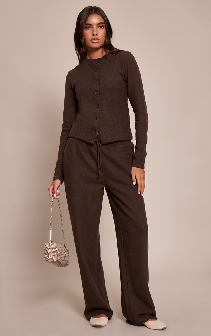 Chocolate Soft Touch Wide Leg Sweatpants image 1
