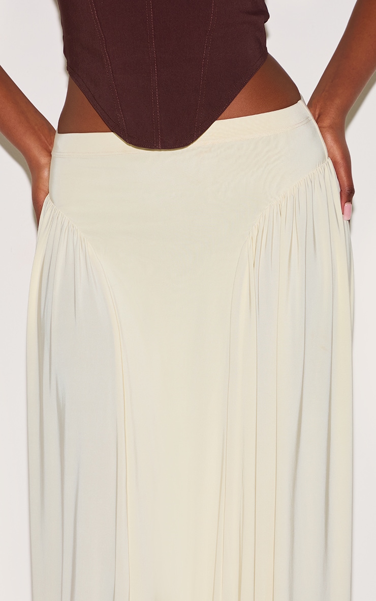 Stone Slinky Drop Waist Ruched Panel Maxi Skirt image 4