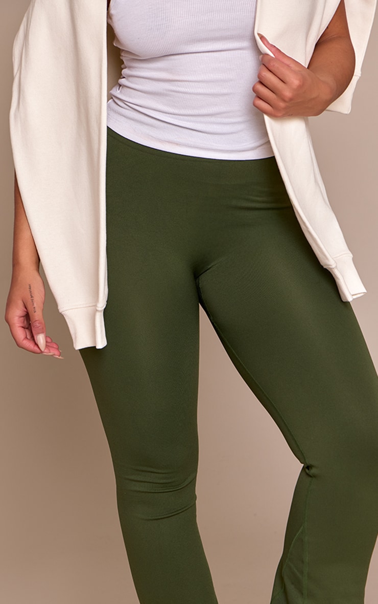 Shape Forest Green Seamless Active Ruched Bum Highwaisted Flares image 4