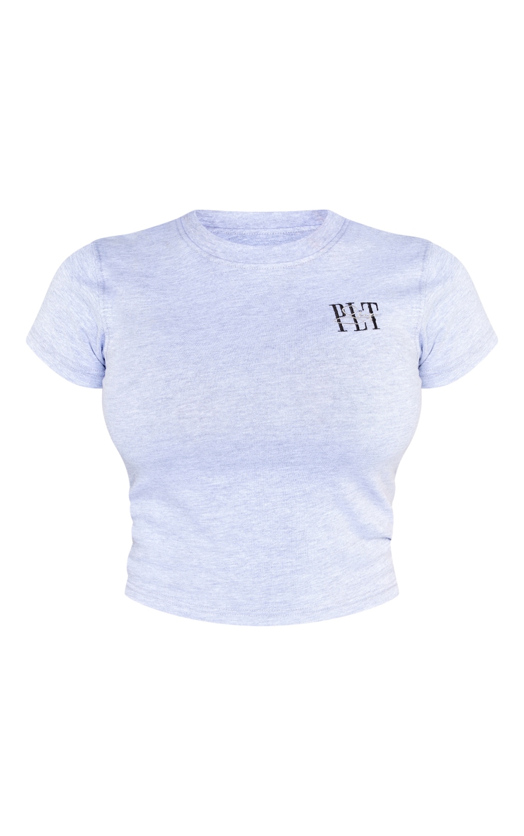 PRETTYLITTLETHING Shape T-shirt long en coton gris chiné imprimé image 5