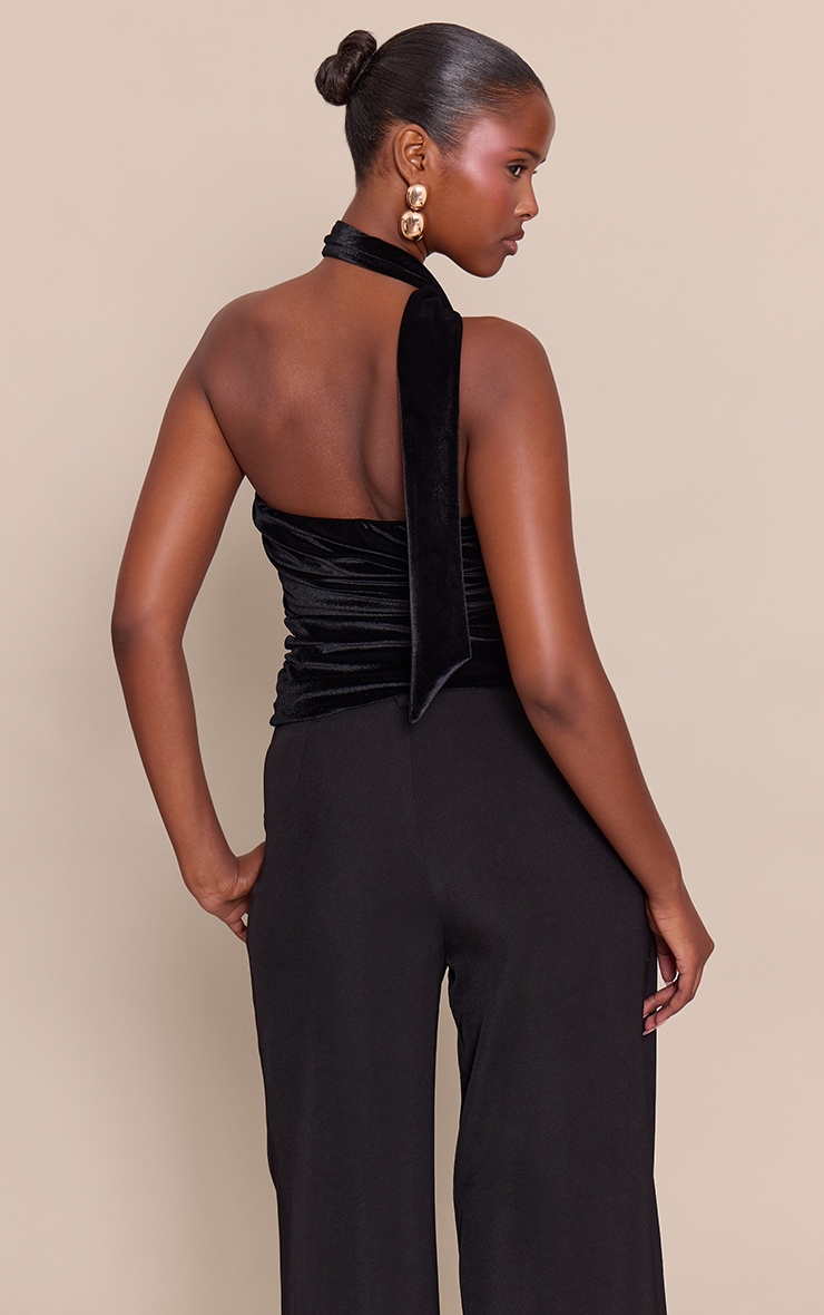 Black Velvet  Bandeau Scarf Detail Top image 2