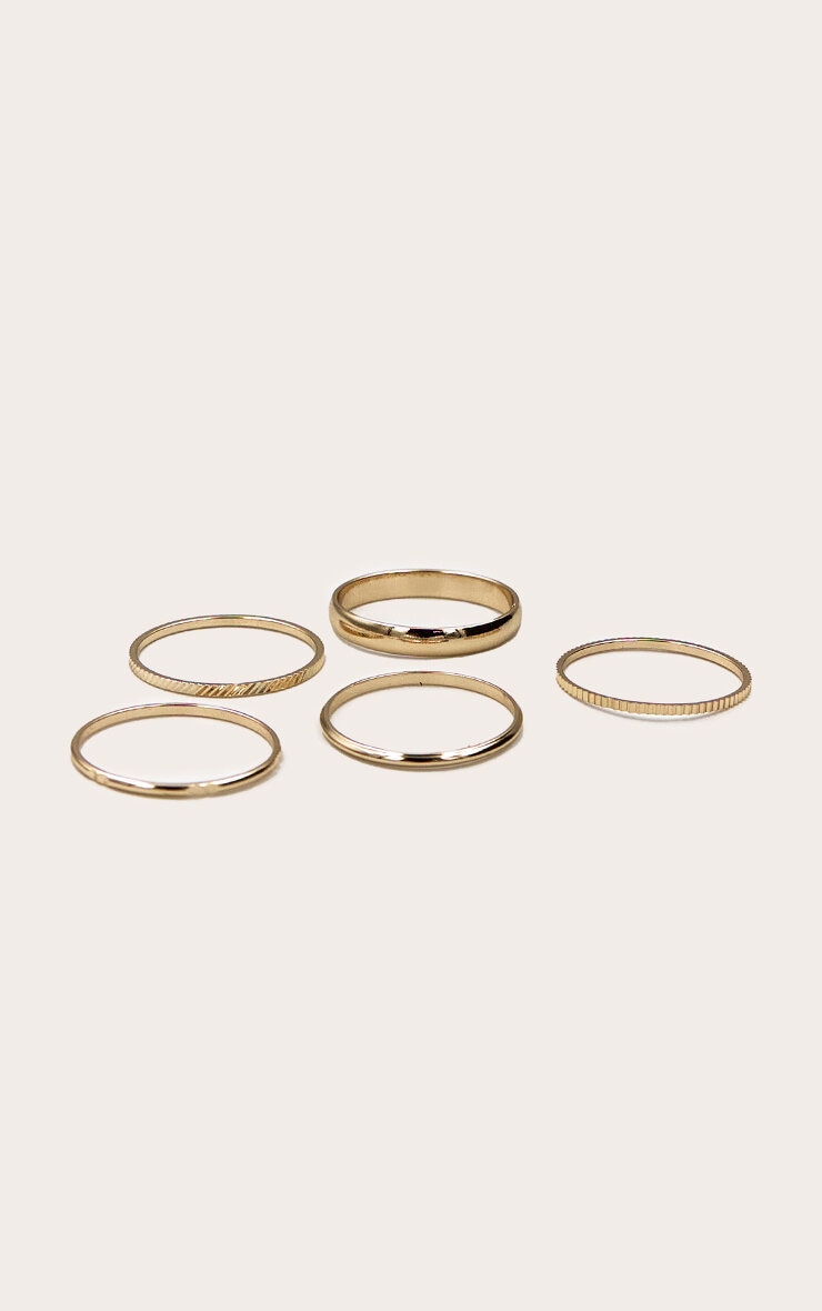 Gold Slim Multi-pack Ring image 2