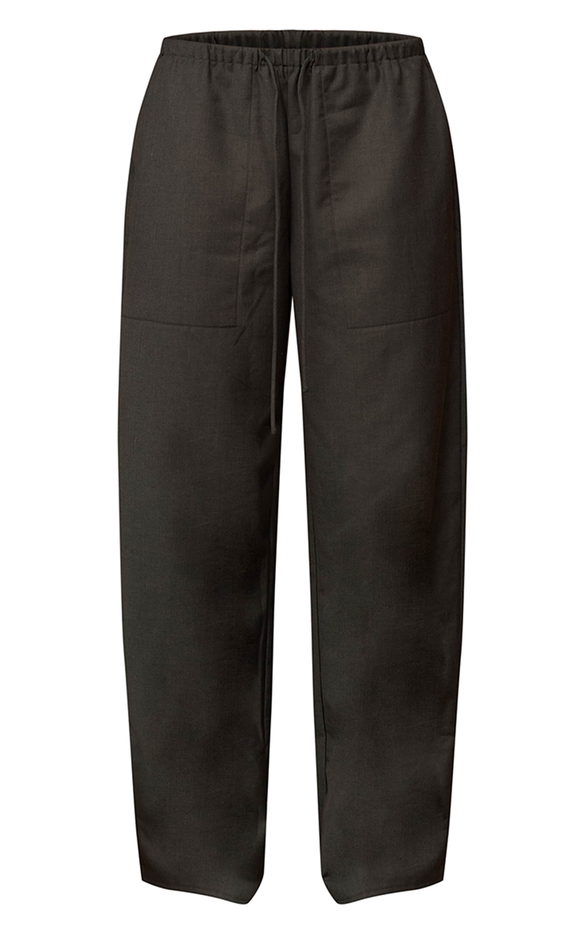 Pantalon décontracté tissé gris anthracite à cordons ajustables et taille basse image 5