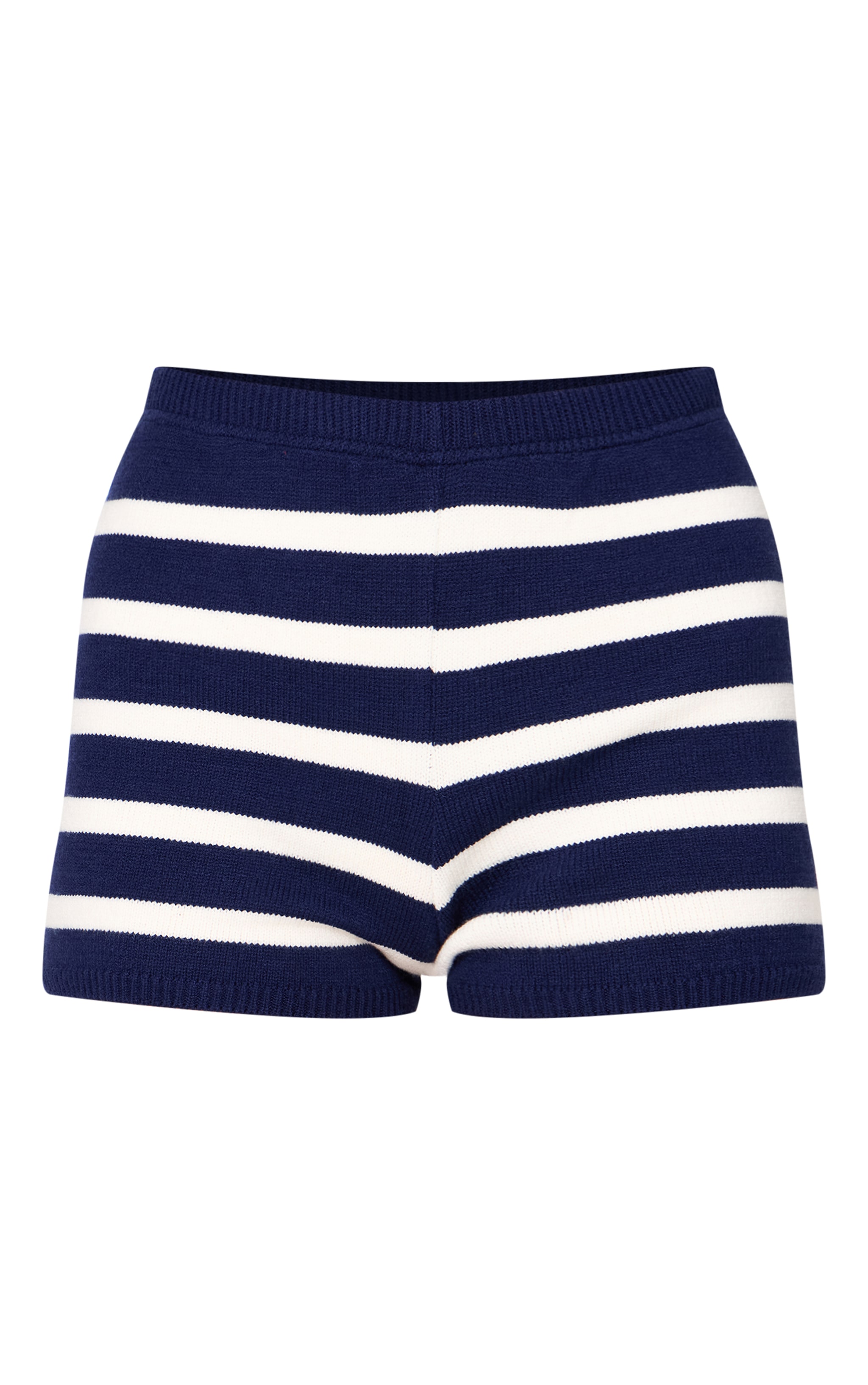 Petite Navy Knitted Stripe Hot Pants image 6