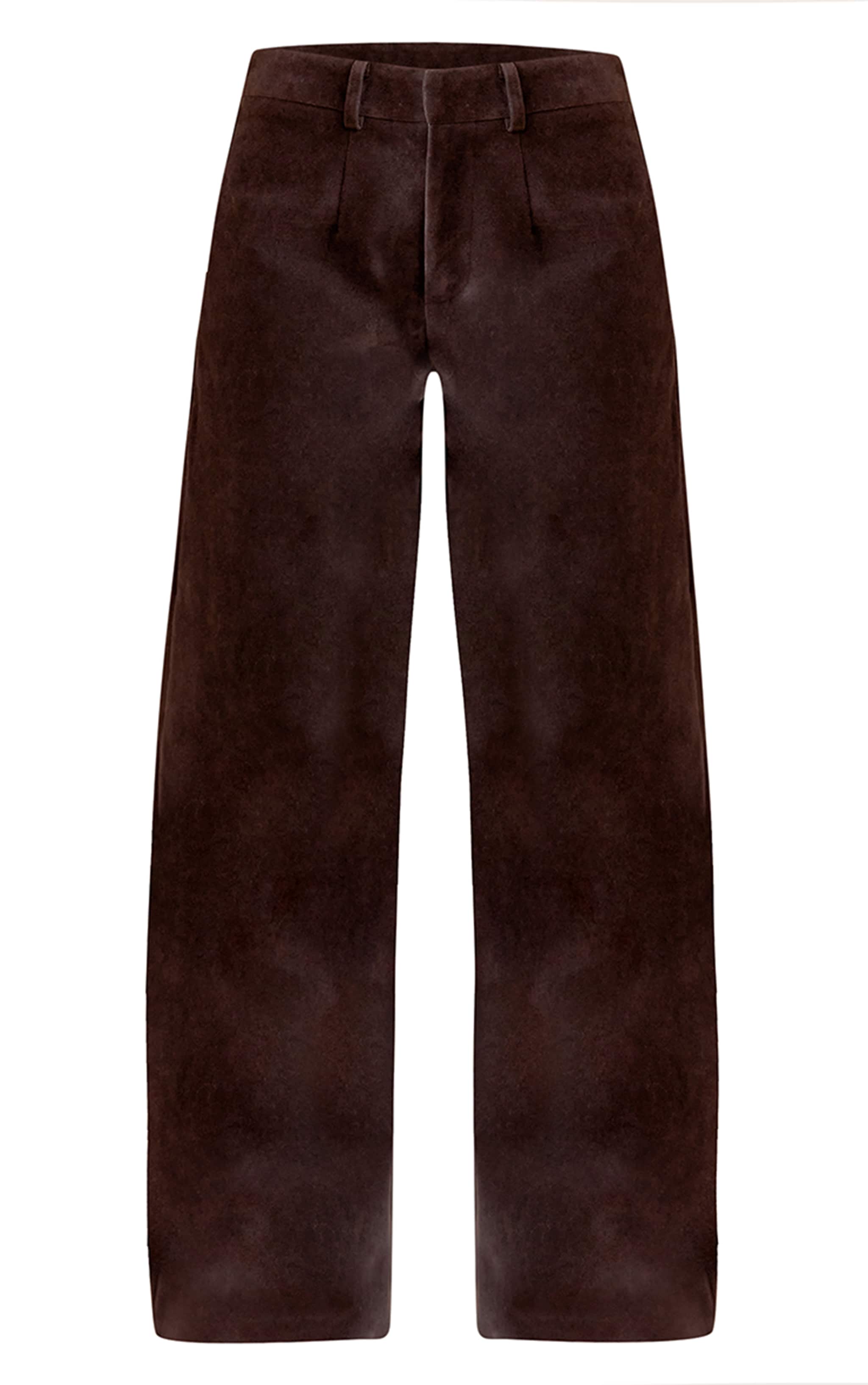 Dark Chocolate Faux Suede Straight Leg Pants image 5