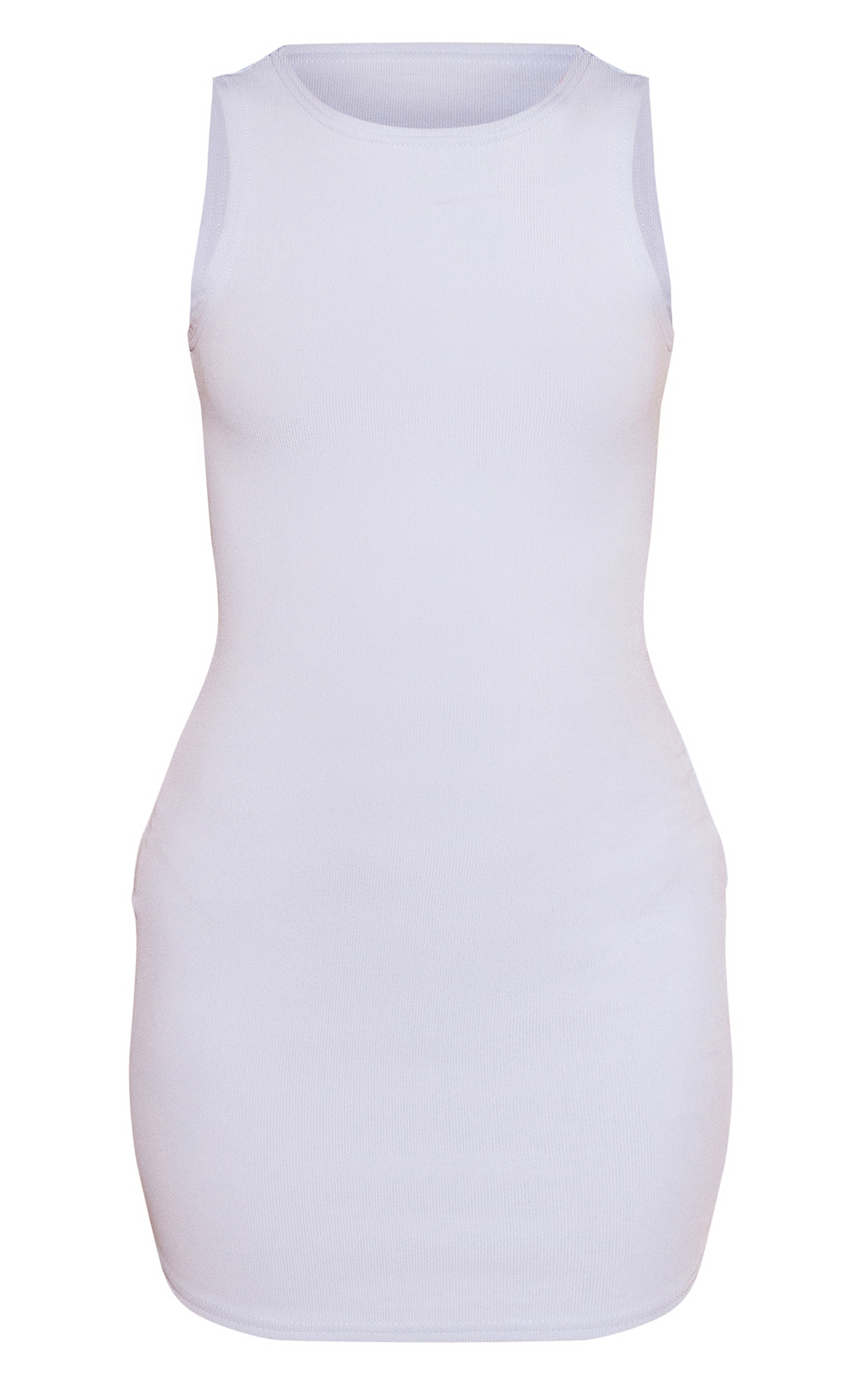 Dusty Blue Soft Rib Cut Out Tie Back Bodycon Dress image 5