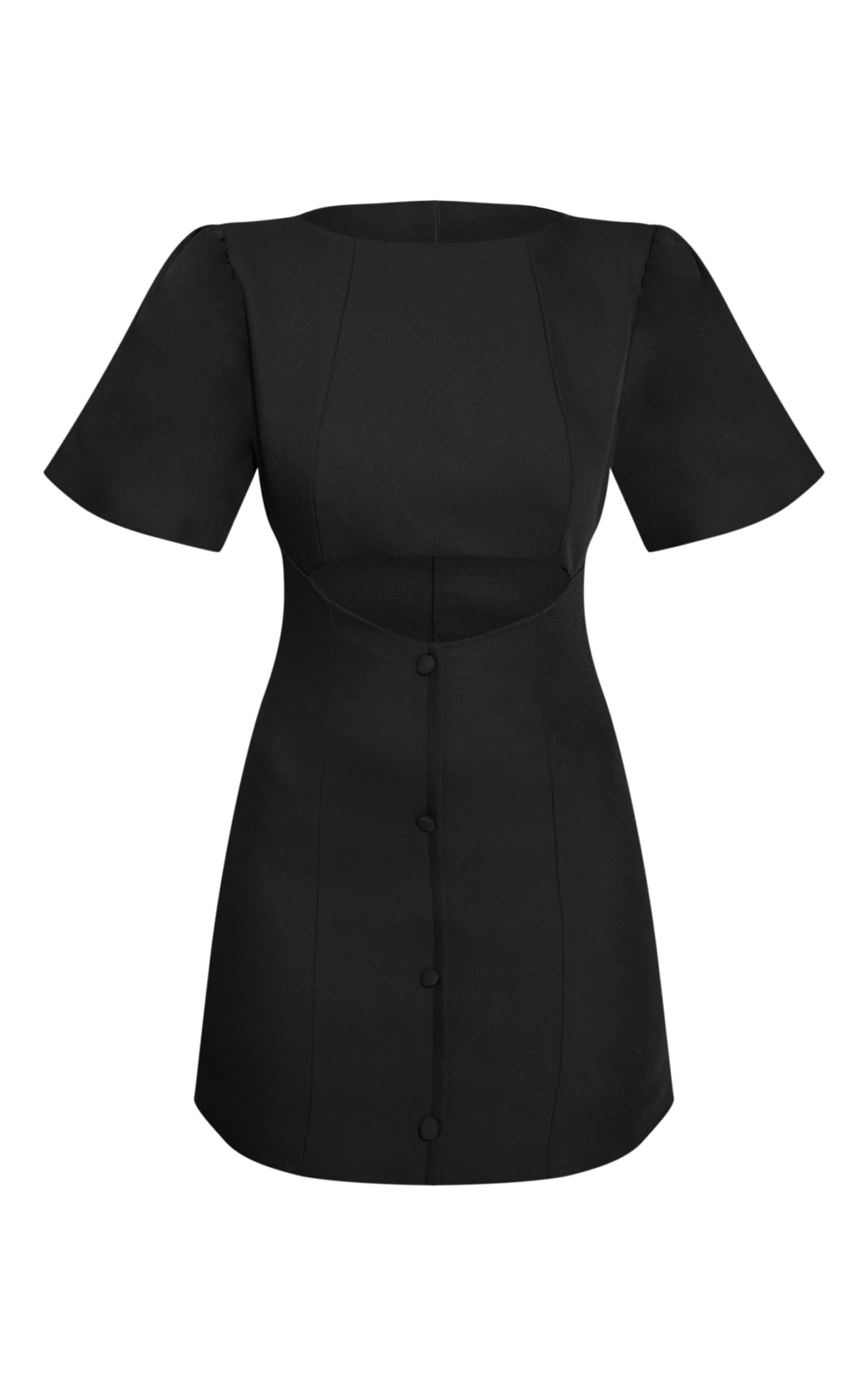 Black Button Down Cut Out Mini Dress image 5