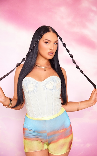 Lullabellz 22" Face Framing Booster Clip In Hair Extensions Raven