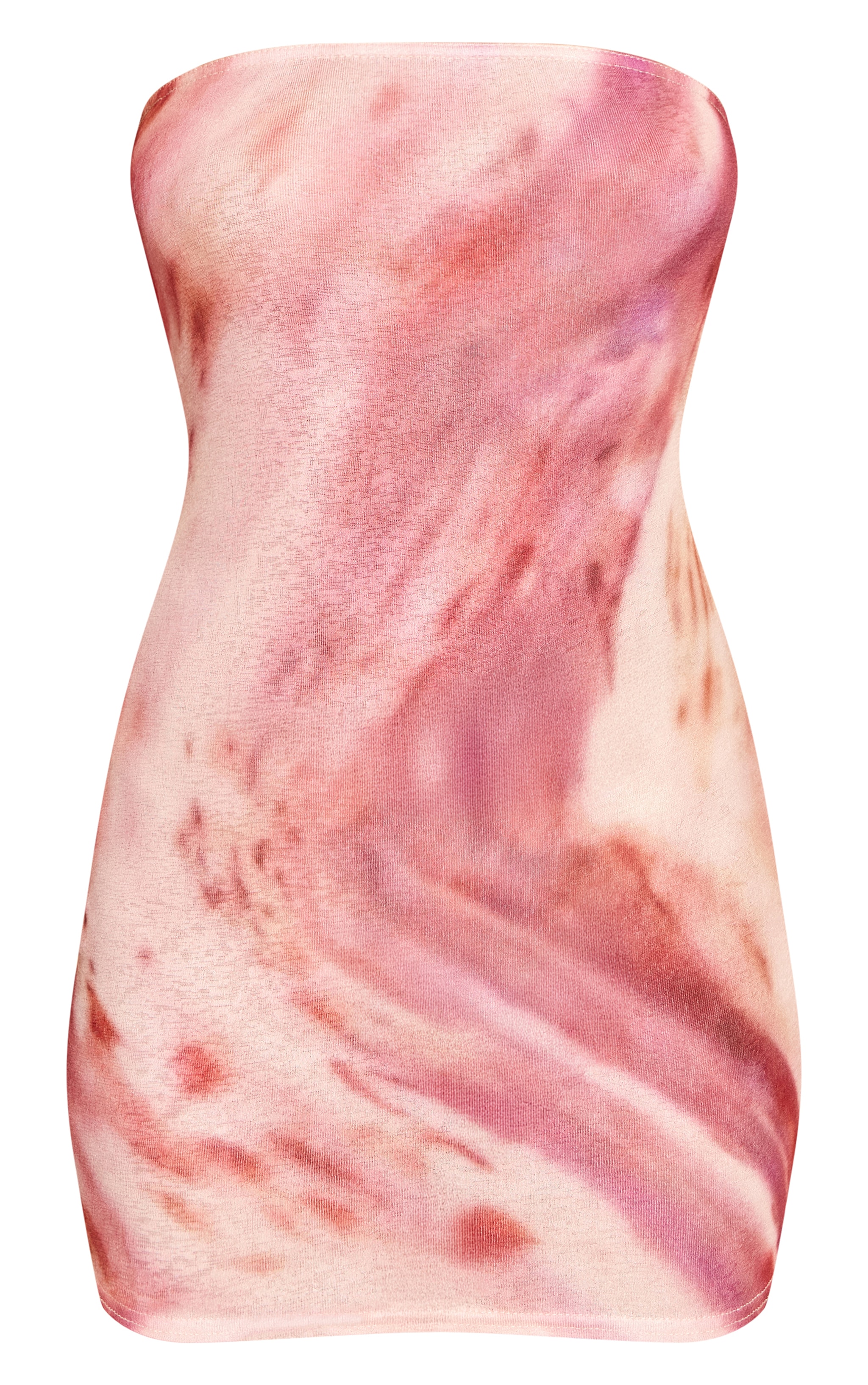 Pink Abstract Print Onion Skin Bandeau Mini Dress image 5