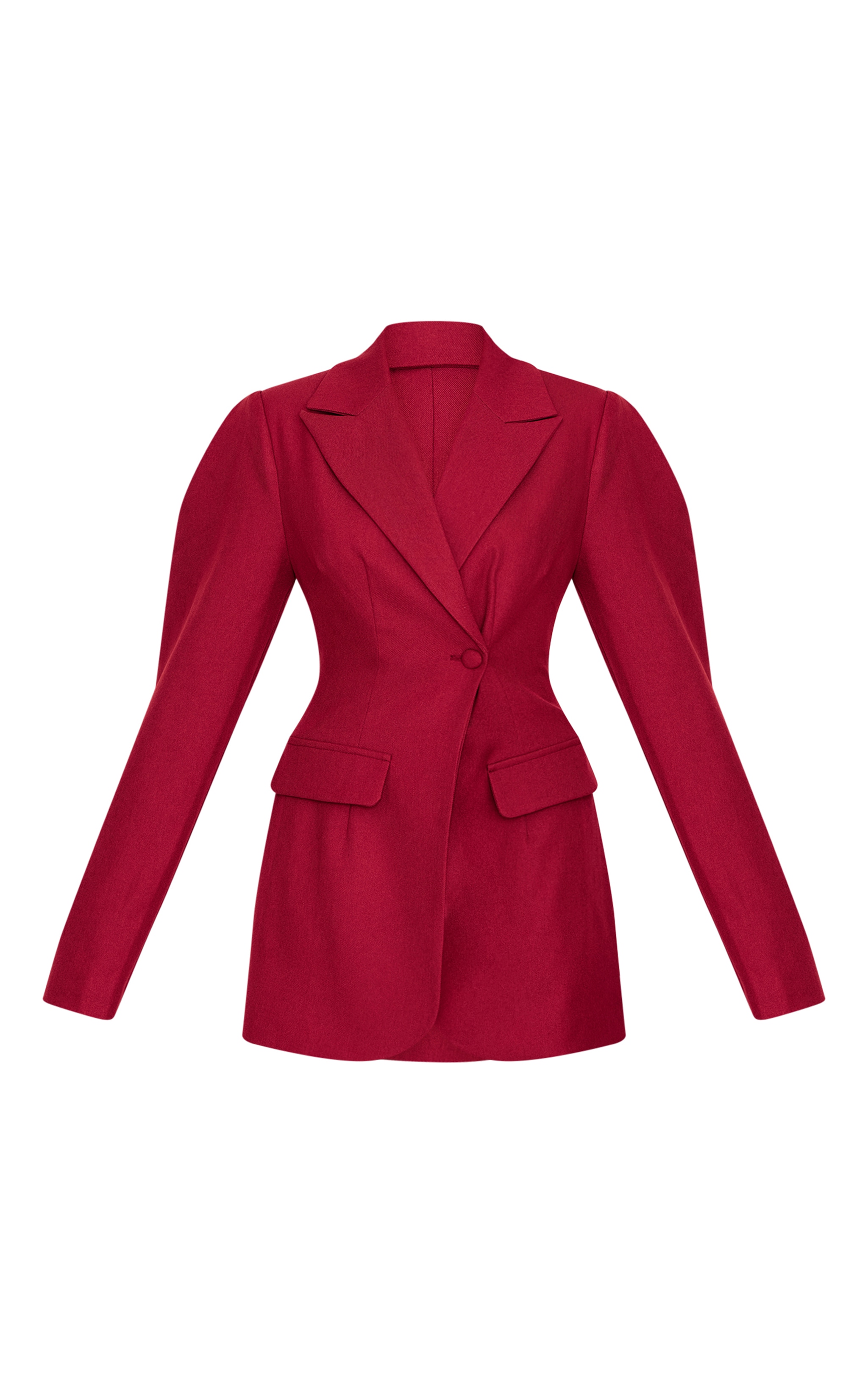 Blazer très oversize bordeaux à épaules tombantes et taille cintrée image 5