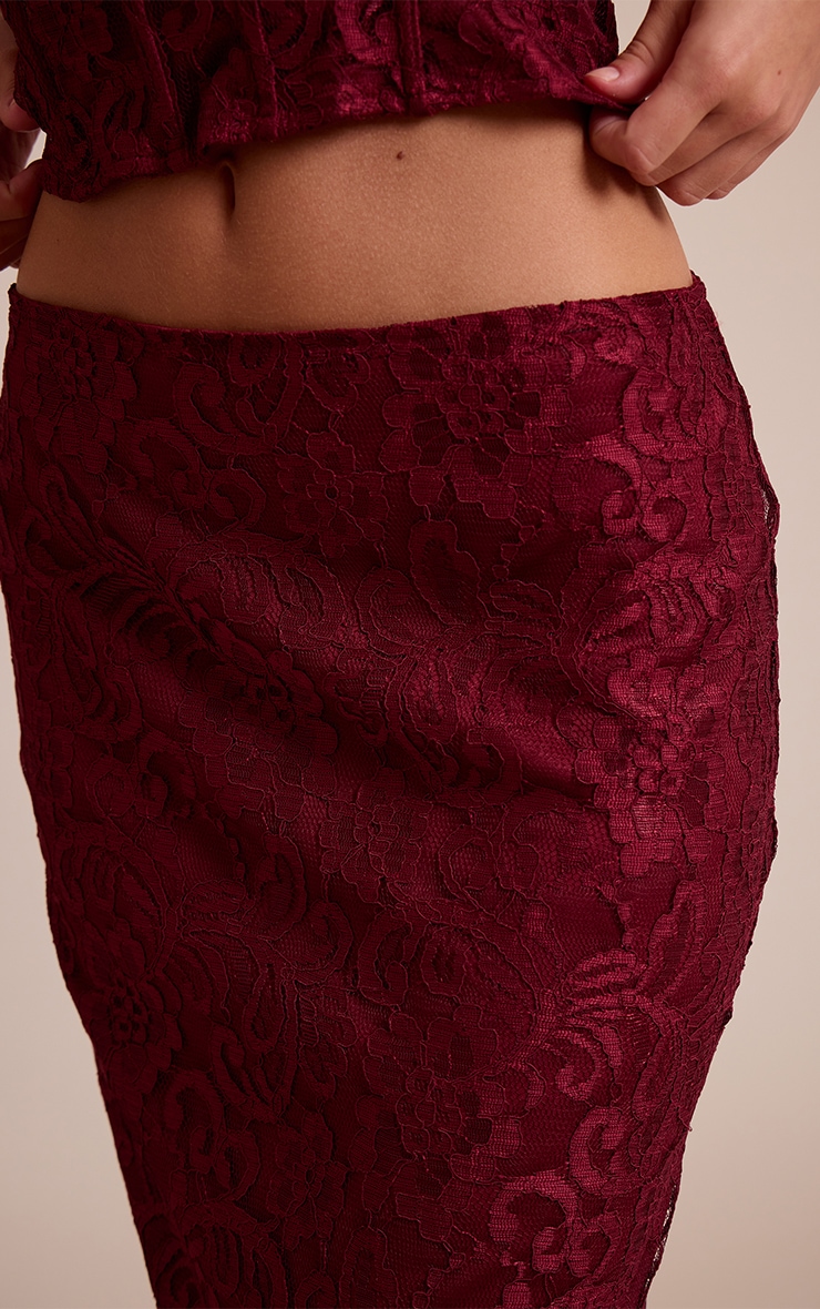 Wine Lace Maxi Skirt image 4