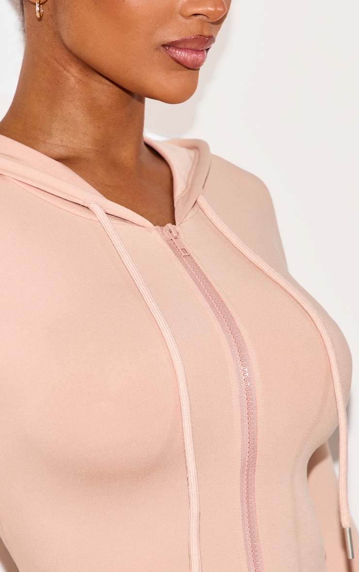 Shape Hoodie sculptant rose pâle à zip image 4