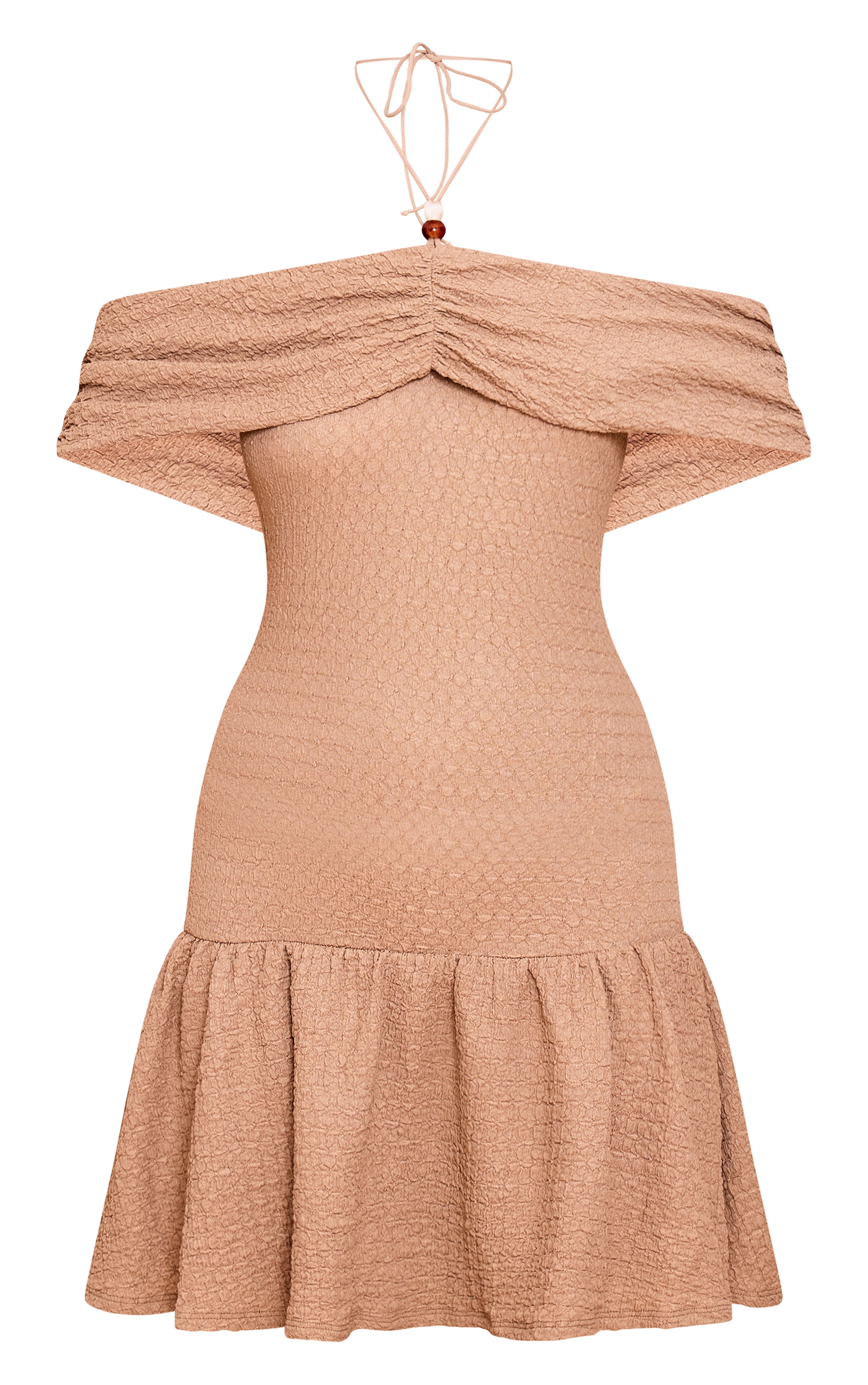 Stone Textured Beaded Detail Halterneck Shift Dress image 5