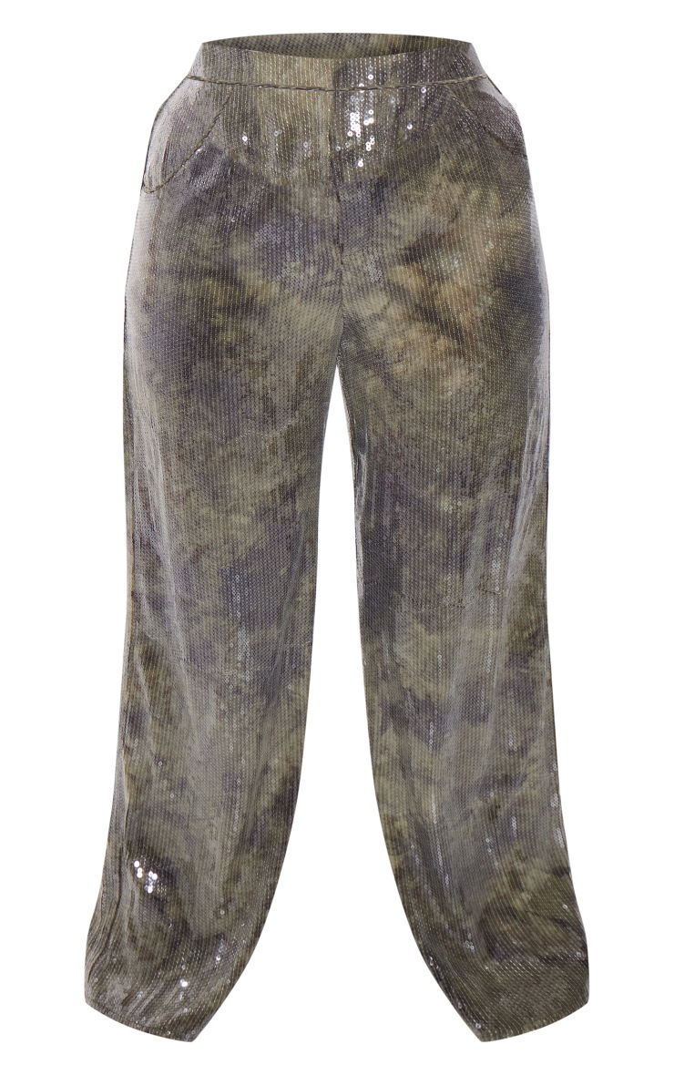 Sequin Embellished Wide Leg Pants