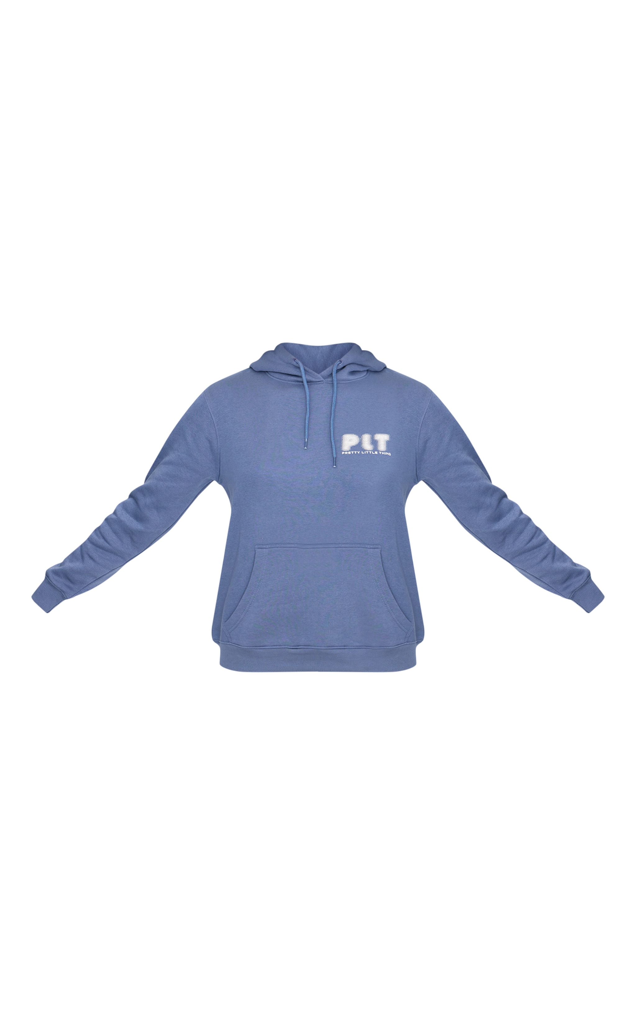 PRETTYLITTLETHING Petrol Blue Printed Oversized Hoodie image 5