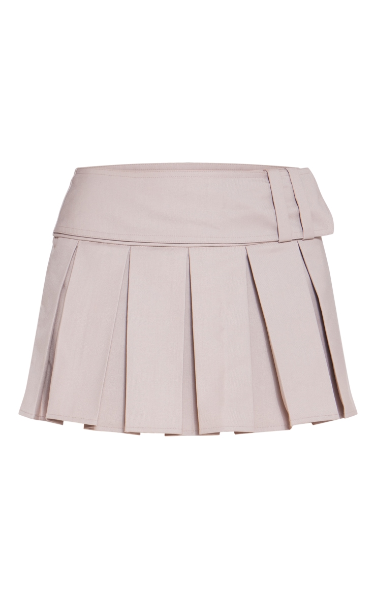 Stone Heavy Woven Belted Skater Micro Mini Skirt image 6