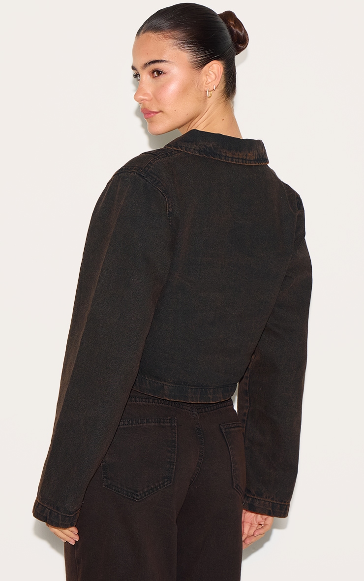 Dark Chocolate Long Sleeve Denim Rugby Shirt image 2