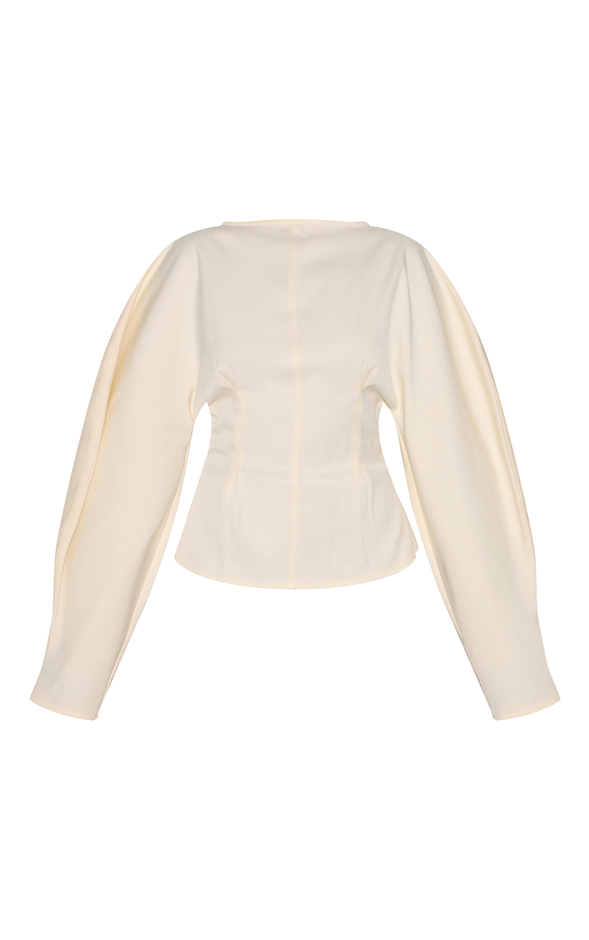Blouse ajustée tissée jaune beurre à col bateau image 5