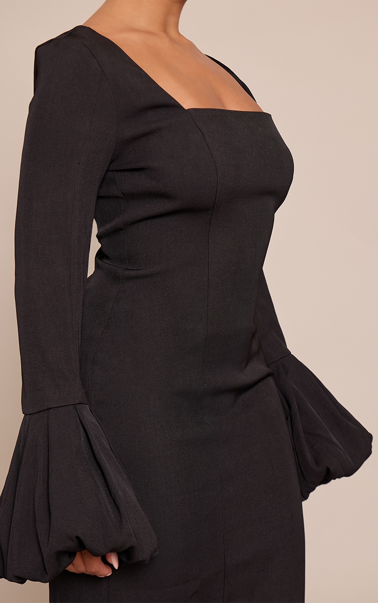 Shape black Square Neck Puffball Sleeve maxi Dress image 4