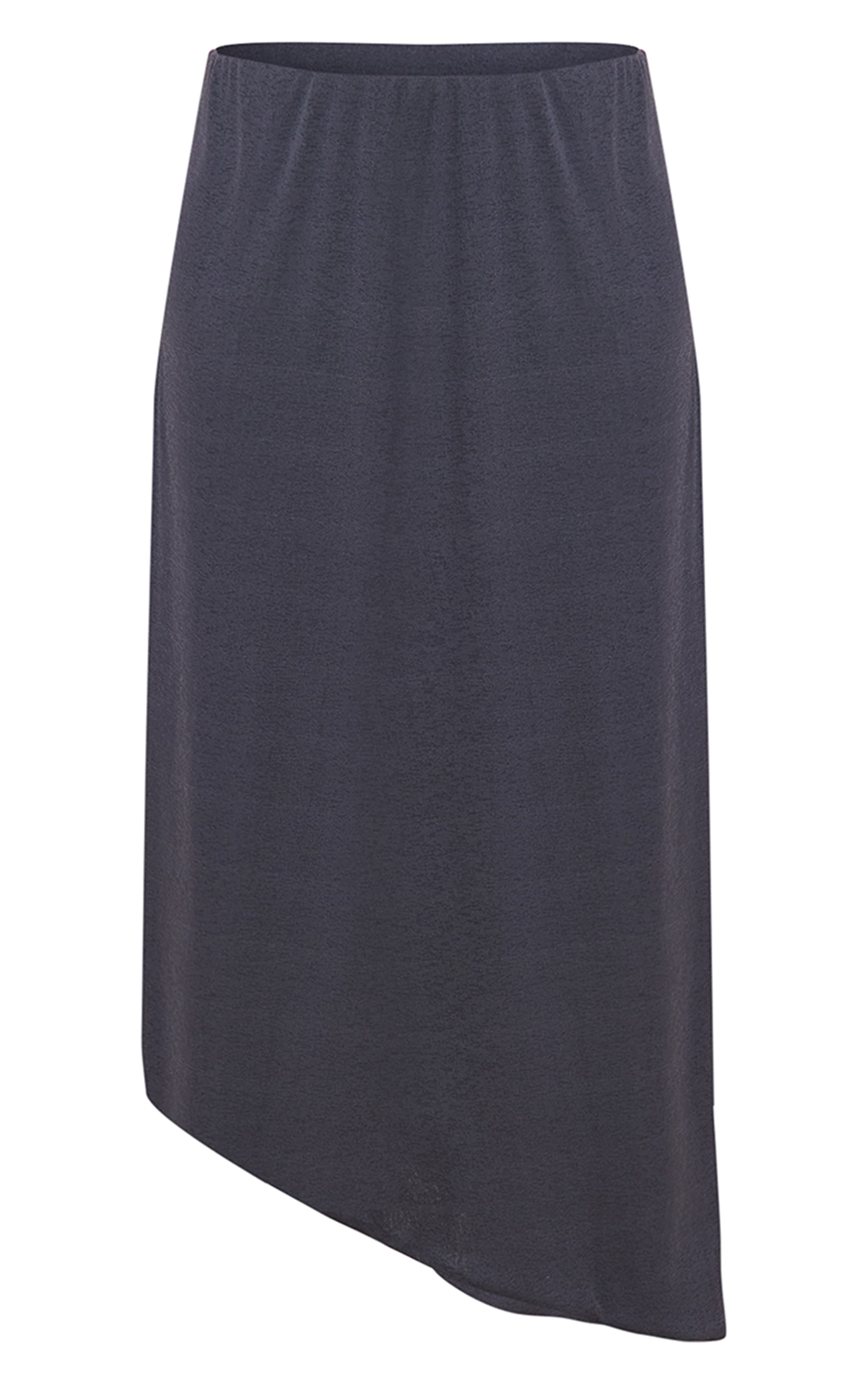 Charcoal Burnout Mesh Asymmetric Flowing Midi Skirt image 5