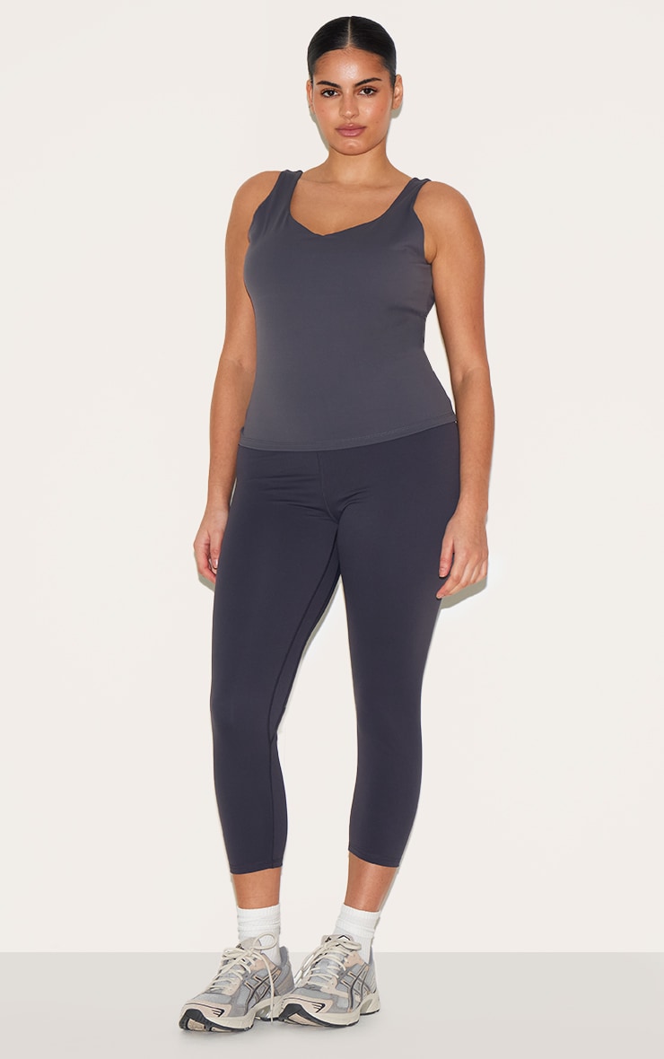 Charcoal Sculpt Cropped Gym Leggings image 6