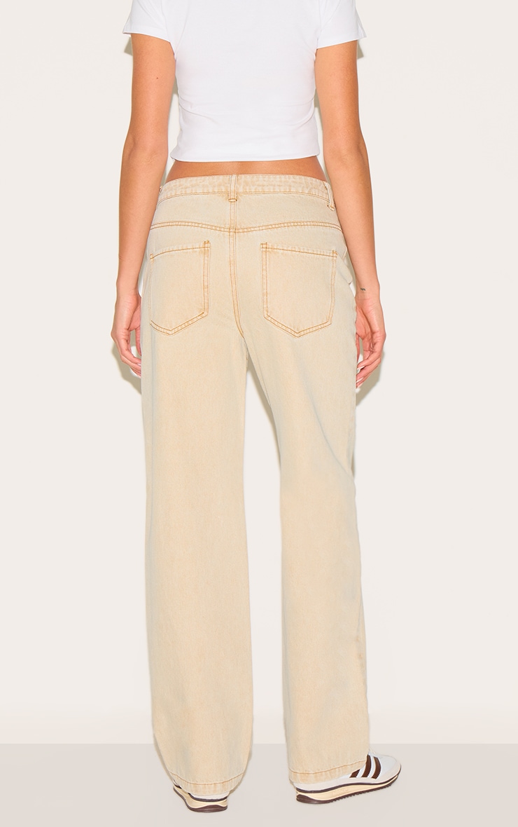 Washed Stone Mid Rise Straight Leg Jeans image 3