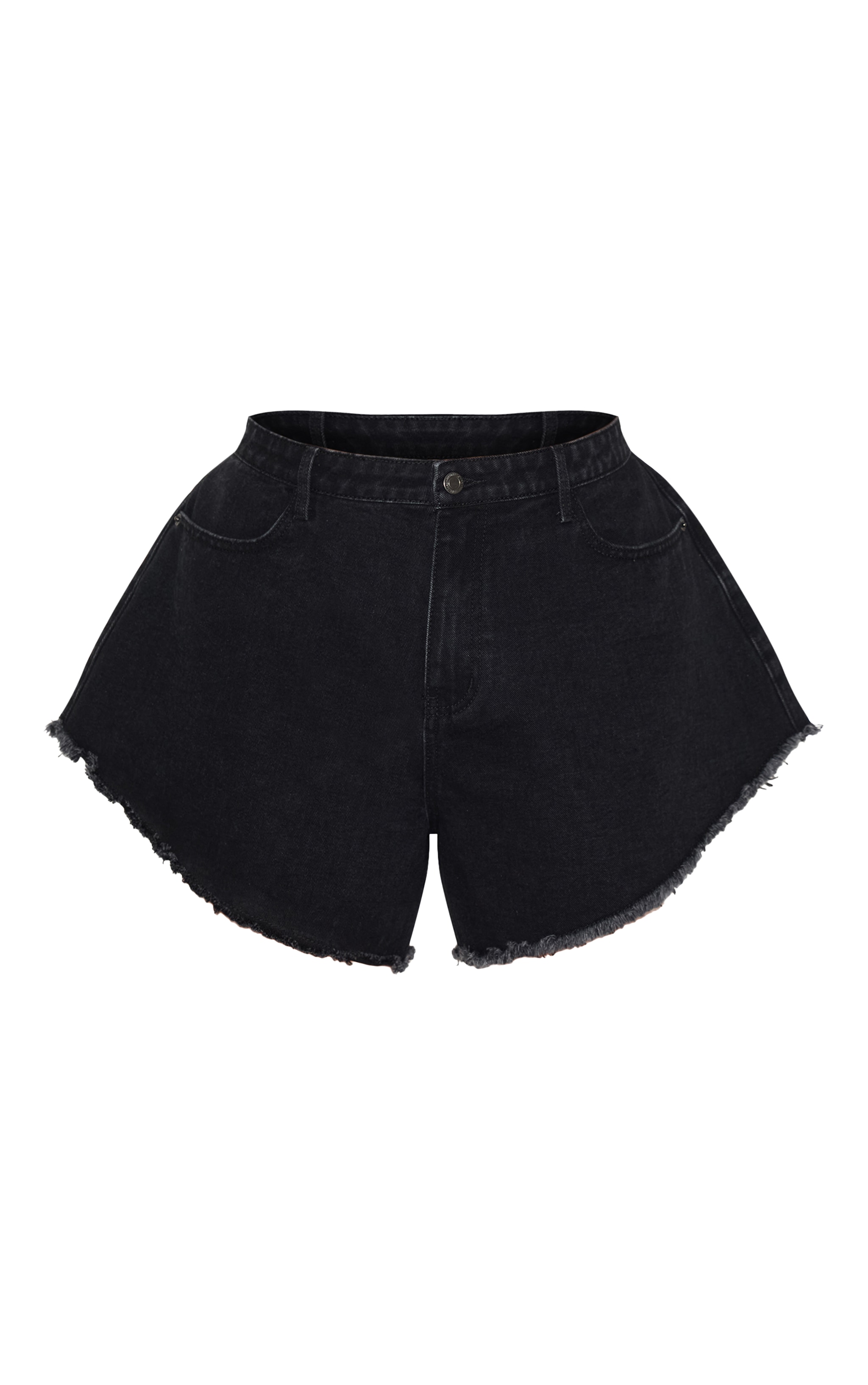 Plus Black Floaty Denim Shorts | Plus Size