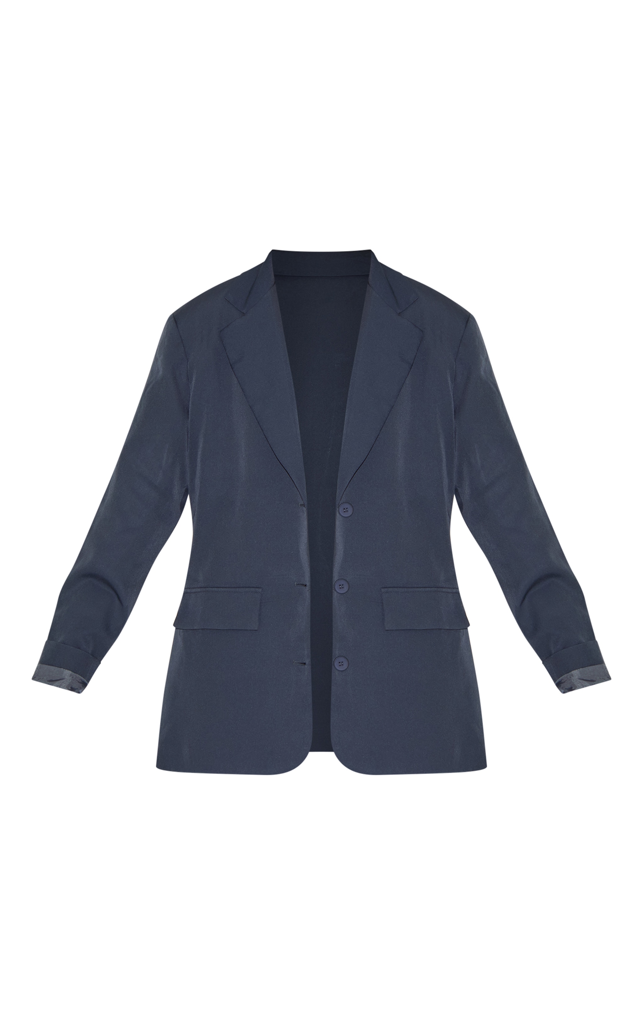 Grey Oversized Longline Curved Hem Blazer image 5