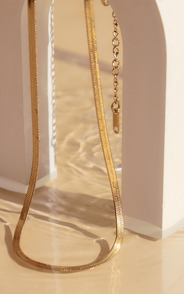 Gold Water Resistant Snake Chain Necklace image 3