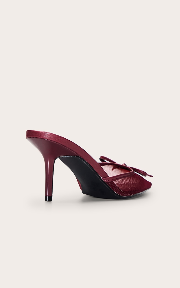Plum Mesh Bow Detail Mule image 4