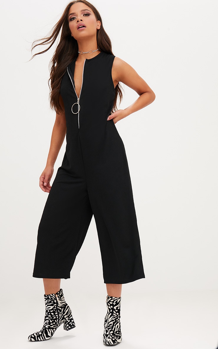 black jumpsuit loose fit