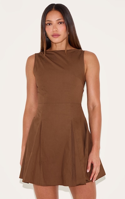 Tall Brown Mini Skater Dress