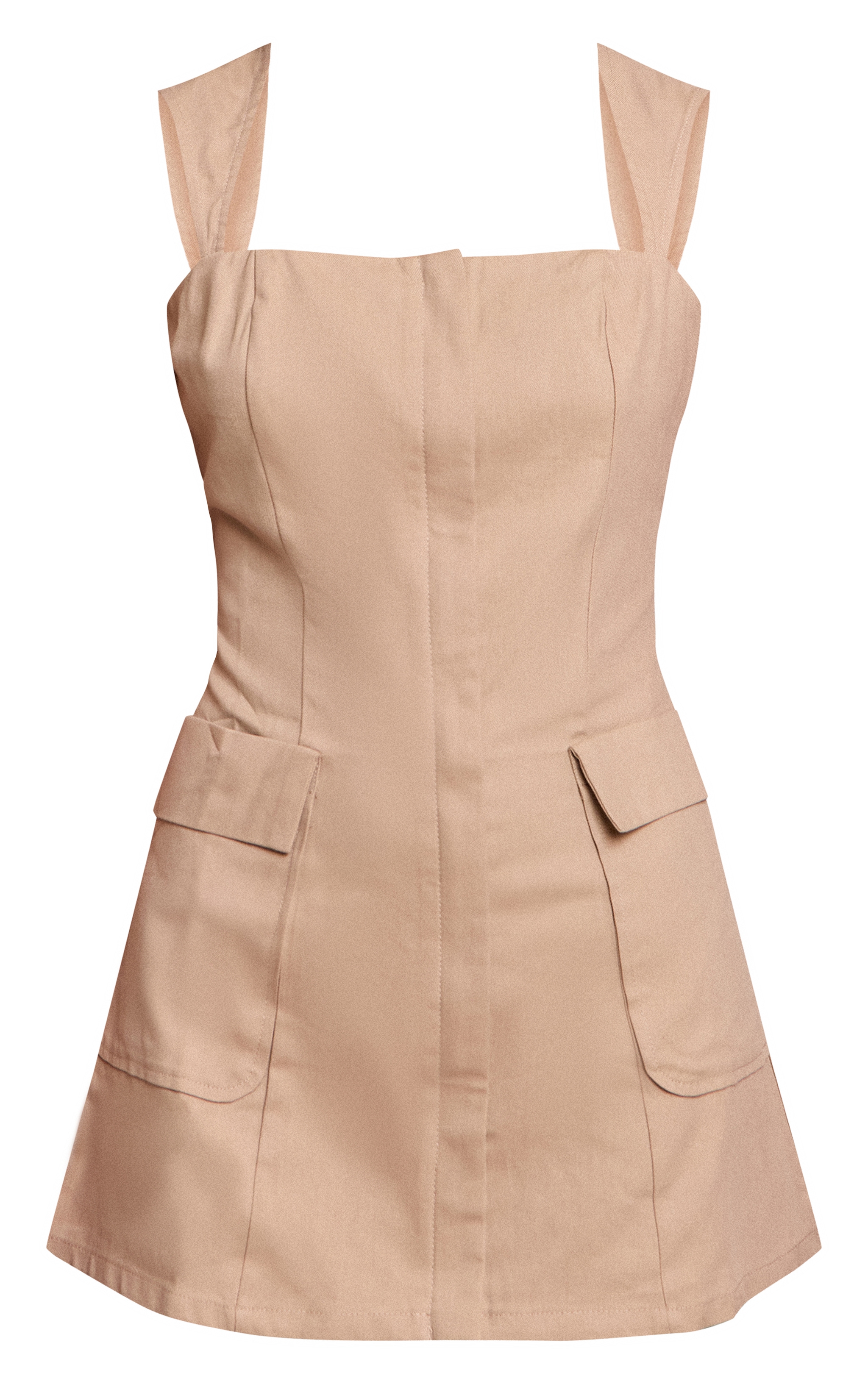 Stone Zip Up Pocket Detail Bodycon Dress image 5