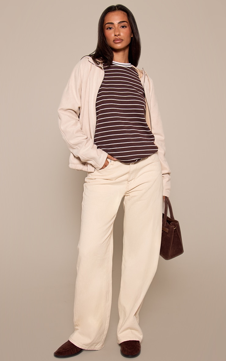 Petite Stone Suede Hooded Zip Up Bomber Jacket  image 3