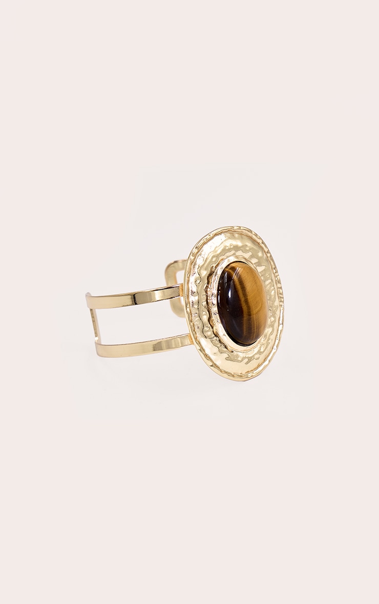 Gold Stone Center Statement Bracelet image 2