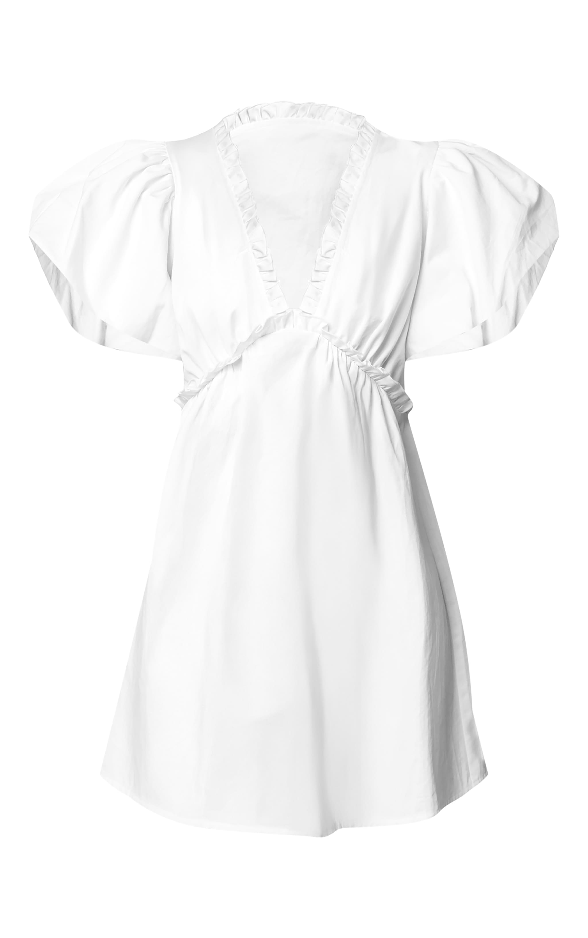 Robe trapèze en coton blanc plissée image 5