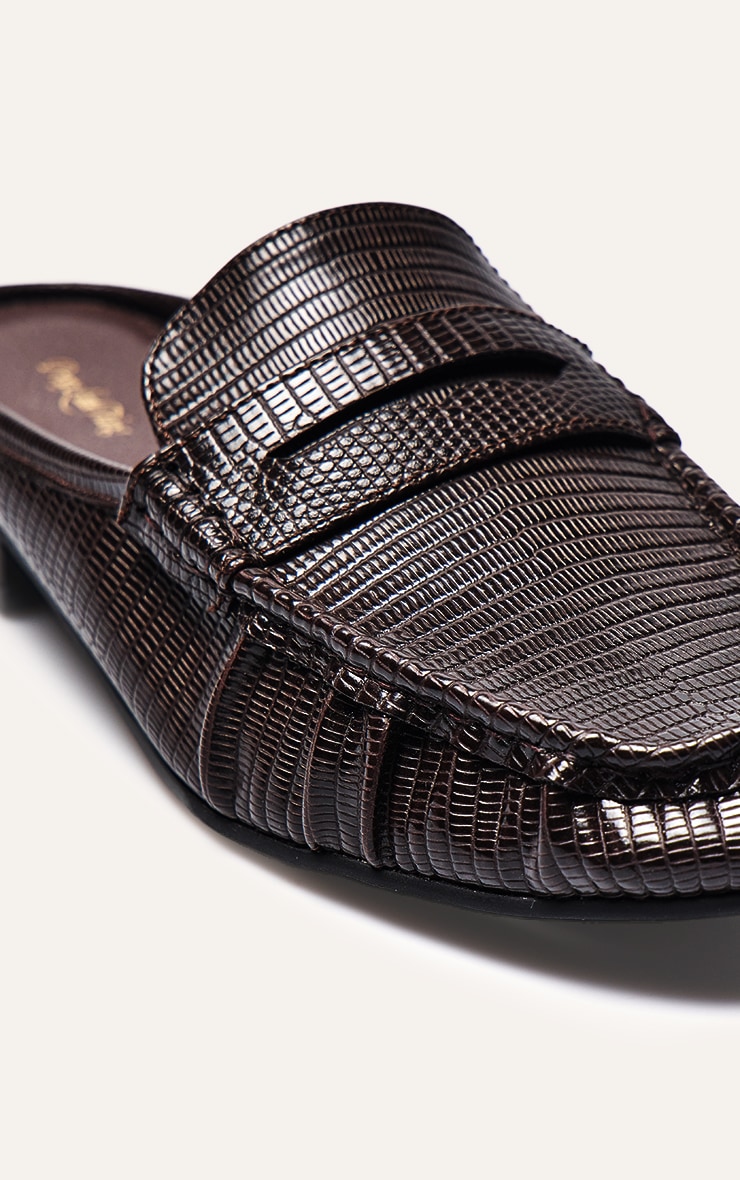 Chocolate Python Loafer Mule image 5