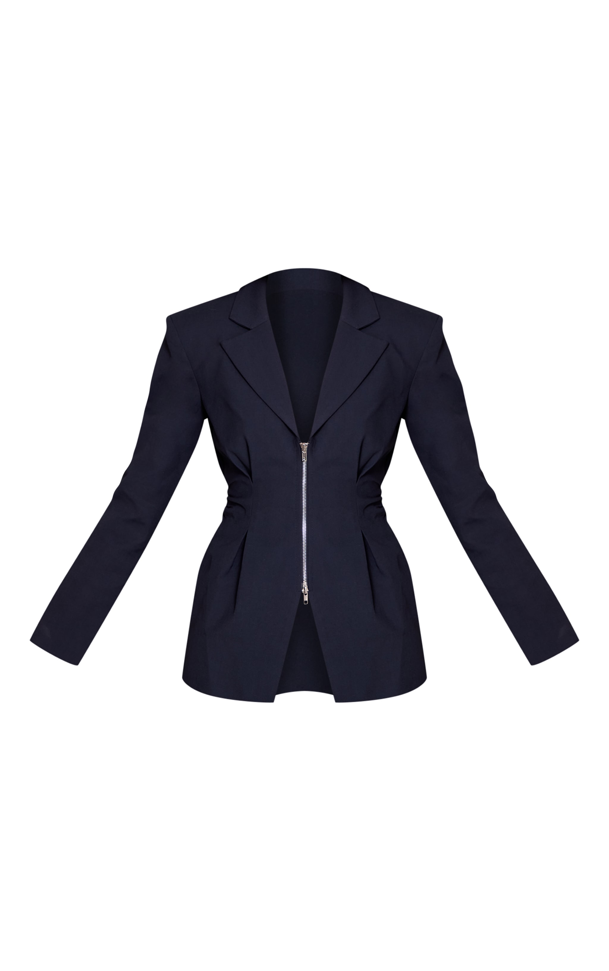 Navy Double Zip Cinched Blazer image 5