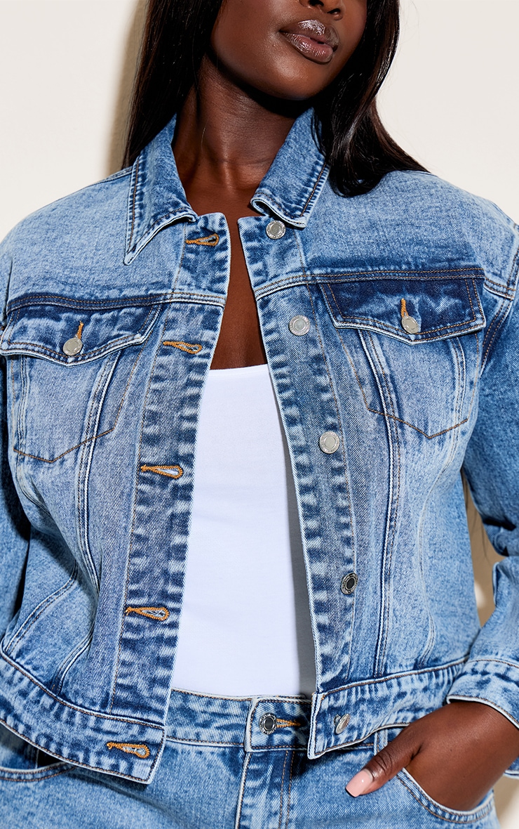 Plus Vintage Slim Fit Denim Jacket image 4