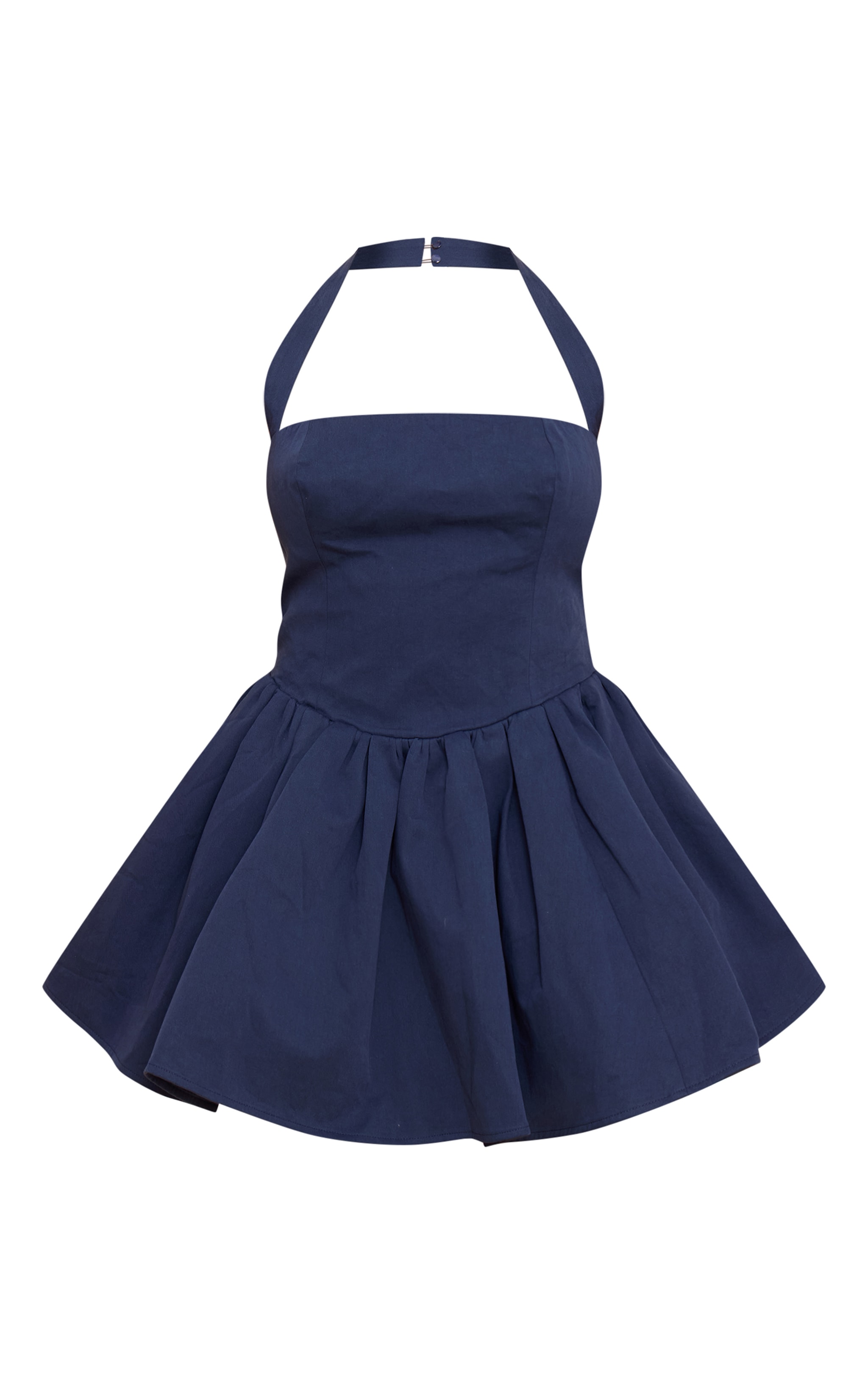 Shape Mini robe patineuse tissée bleu marine froncée à dos nu image 5