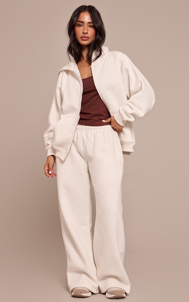 Petite Cream Zip Through Hoodie image 3